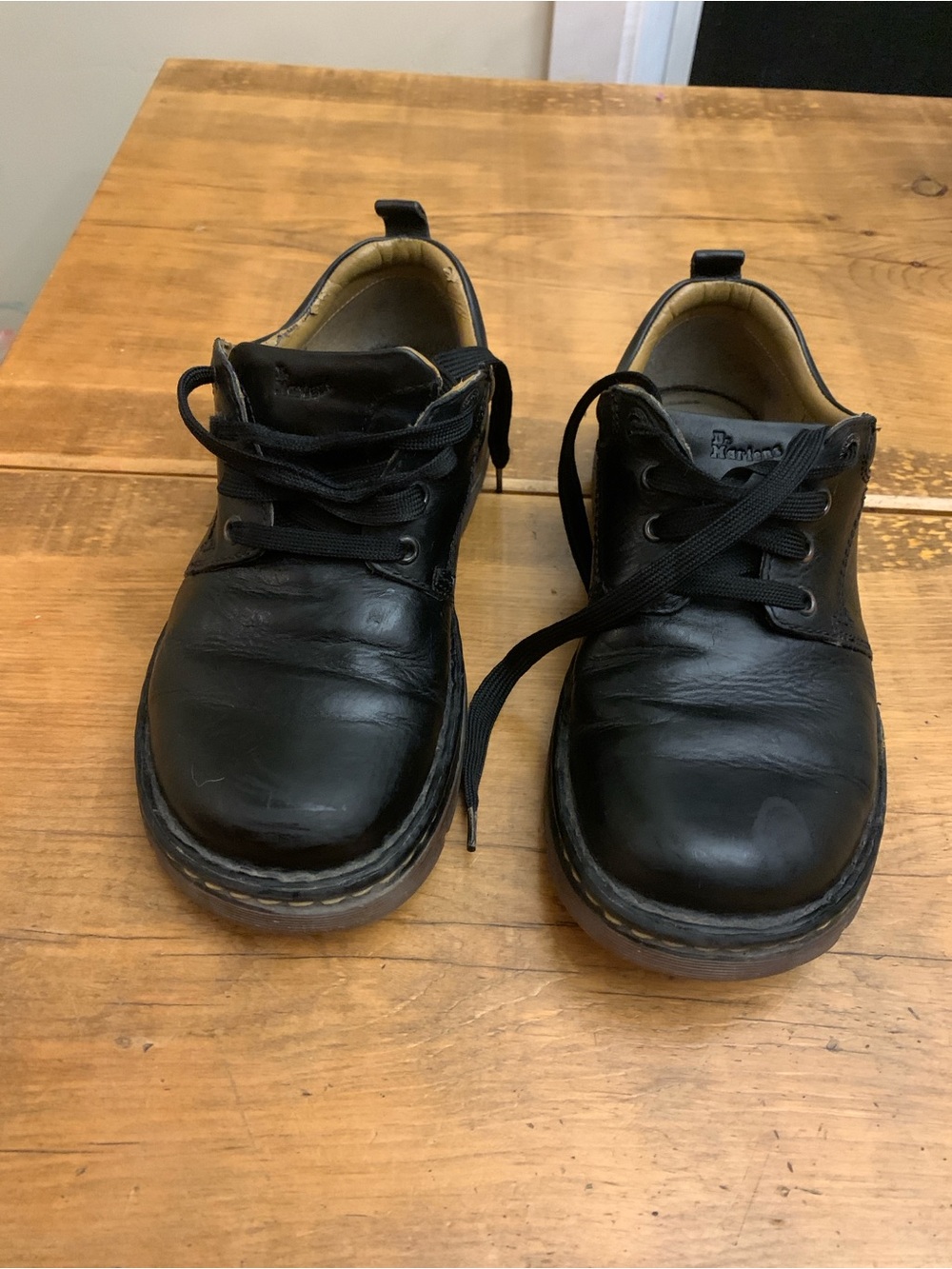 Dr. Martens Black Shoes with Yellow Stitching